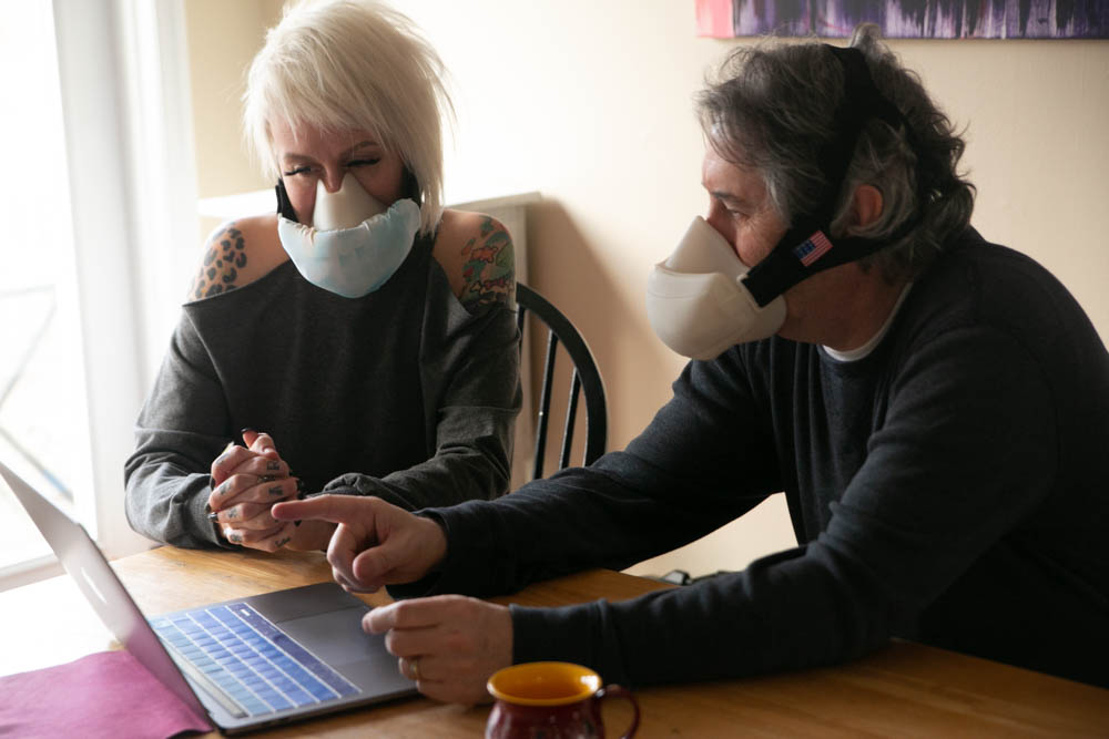 FirstWave3D team members wearing the PersonalAIR™ START facemask for advanced filtration and protection while working